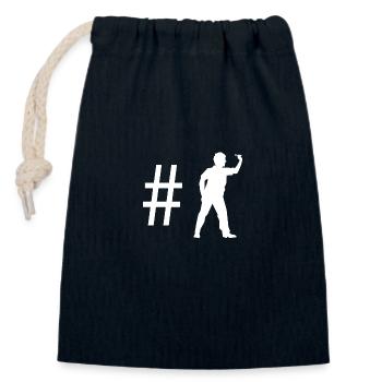 Hashtag - Darts player - - Closable cotton gift bag (14x20cm) - navy - Front