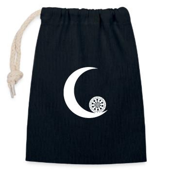 Mondsichel - Dartscheibe - - Verschließbarer Geschenkbeutel aus Baumwolle (14x20cm) - Navy - Vorne