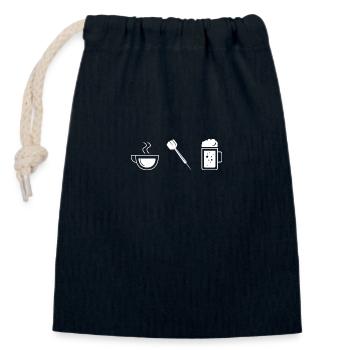 Beer - Coffee - Darts - - Closable cotton gift bag (14x20cm) - navy - Front