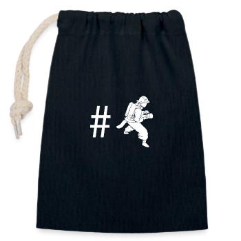 Hashtag - Fire Brigade - - Closable cotton gift bag (14x20cm) - navy - Front