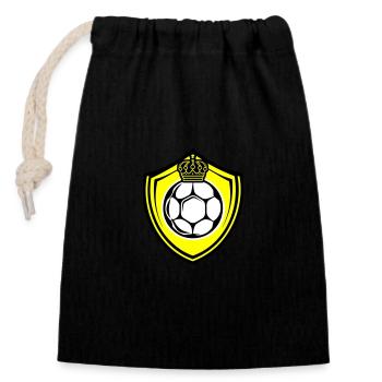 Soccer Logo Shield Team - Closable cotton gift bag (14x20cm) - black - Front