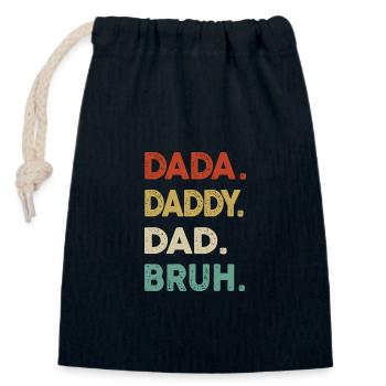 Retro Dada Daddy Dad Bruh Funny Fathers Day - Closable cotton gift bag (14x20cm) - navy - Front