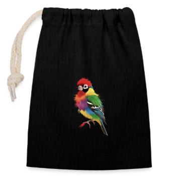 Lebendiges Spektrum-Finch - Verschließbarer Geschenkbeutel aus Baumwolle (14x20cm) - Schwarz - Vorne