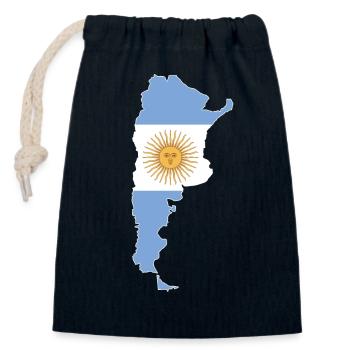 Argentinien Landkarte Flagge - Verschließbarer Geschenkbeutel aus Baumwolle (14x20cm) - Navy - Vorne