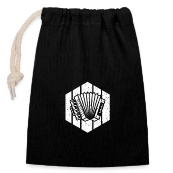 Accordion Player Accordion - Closable cotton gift bag (14x20cm) - black - Front