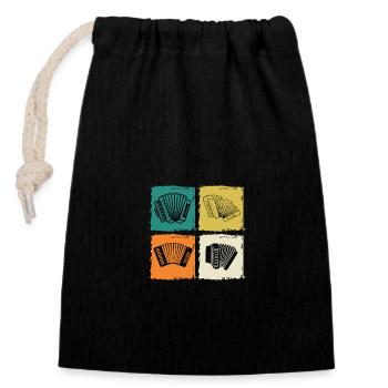 Accordion Player Accordion - Closable cotton gift bag (14x20cm) - black - Front
