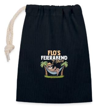 Sloth Florian - Closable cotton gift bag (14x20cm) - navy - Front