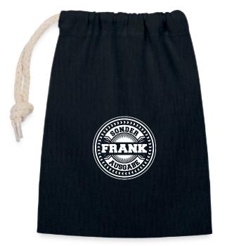 Frank - Verschließbarer Geschenkbeutel aus Baumwolle (14x20cm) - Navy - Vorne