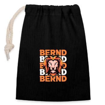 Leo Bernd - Closable cotton gift bag (14x20cm) - black - Front