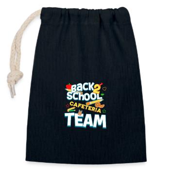 Schulanfang Cafeteria-Team Erster Schultag - Verschließbarer Geschenkbeutel aus Baumwolle (14x20cm) - Navy - Vorne