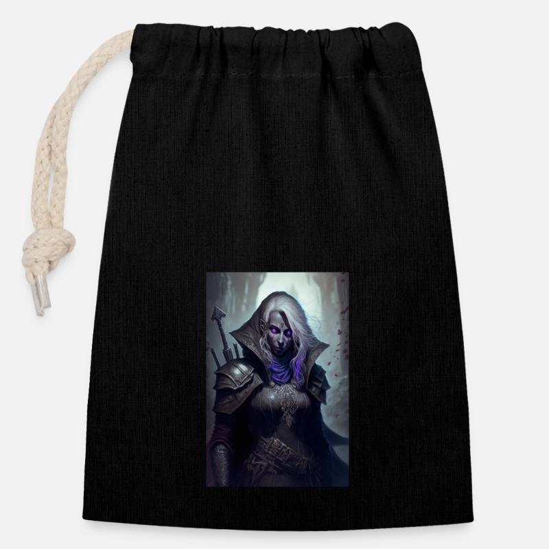 Drow-Waldläufer - Verschließbarer Geschenkbeutel aus Baumwolle (14x20cm) - Schwarz