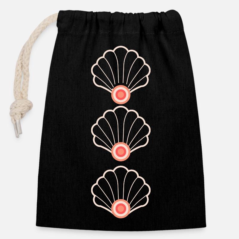 COQUILLE ET LA PERLE DE L'OCEAN - SWEATS TSHIRTS - Sac cadeau en coton avec cordon (14 x 20 cm) - noir