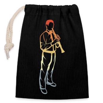 Clarinettes Garçon - Sac cadeau en coton avec cordon (14 x 20 cm) - noir - Devant