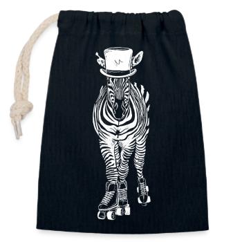 Badass Zebra Rollschuhe - Verschließbarer Geschenkbeutel aus Baumwolle (14x20cm) - Navy - Vorne