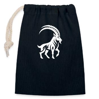 Sternzeichen Steinbock Tattoo - Verschließbarer Geschenkbeutel aus Baumwolle (14x20cm) - Navy - Vorne