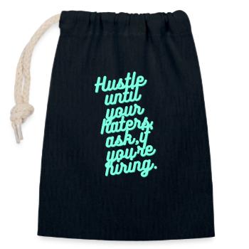 Hustle - Verschließbarer Geschenkbeutel aus Baumwolle (14x20cm) - Navy - Vorne