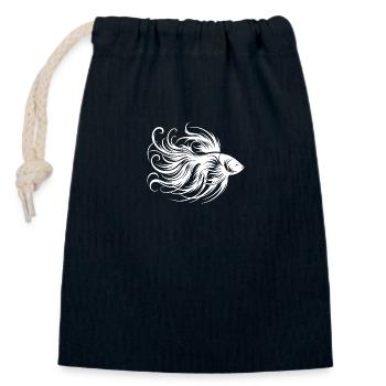 Magnificent Fighting Fish Genus Labyrinth Fish - Closable cotton gift bag (14x20cm) - navy - Front