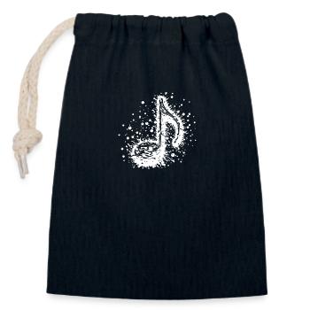 Music Sheet Music Tattoo Splash - Closable cotton gift bag (14x20cm) - navy - Front