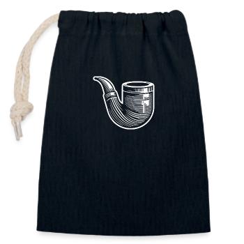VIntage tobacco pipe with tradition and style - Closable cotton gift bag (14x20cm) - navy - Front