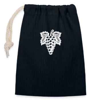 Grapes Bunch Grape Motif - Closable cotton gift bag (14x20cm) - navy - Front