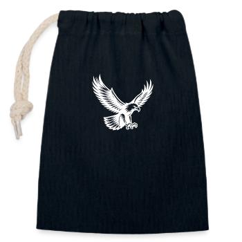 Majestic eagle ready to attack - Closable cotton gift bag (14x20cm) - navy - Front