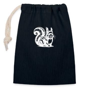Putziges Kinder Eichhörnchen Tusche Zeichnung - Verschließbarer Geschenkbeutel aus Baumwolle (14x20cm) - Navy - Vorne