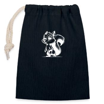 Grinsendes kleines Baby Eichhörnchen - Verschließbarer Geschenkbeutel aus Baumwolle (14x20cm) - Navy - Vorne