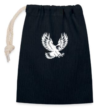 Kraftvoller Adler Vogel mit ausgebreiteten Flügeln - Verschließbarer Geschenkbeutel aus Baumwolle (14x20cm) - Navy - Vorne