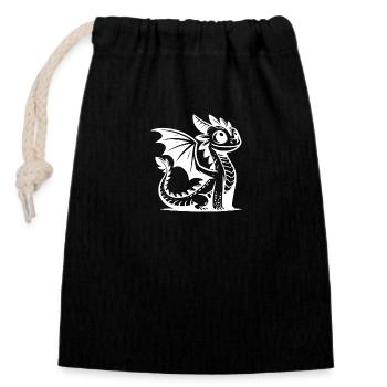 Imaginative dragon with magical charisma - Closable cotton gift bag (14x20cm) - black - Front