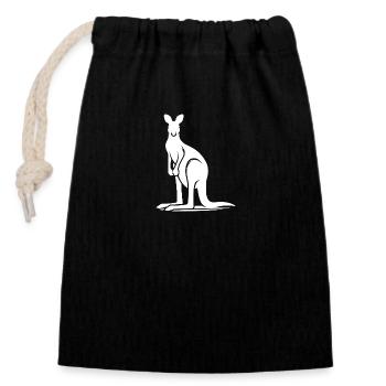Kangaroo as a synonym for Australia - Closable cotton gift bag (14x20cm) - black - Front