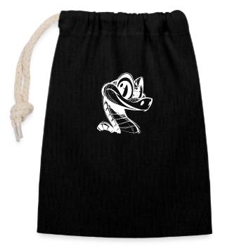 Cunning Kids Snake Refined Snakes - Closable cotton gift bag (14x20cm) - black - Front