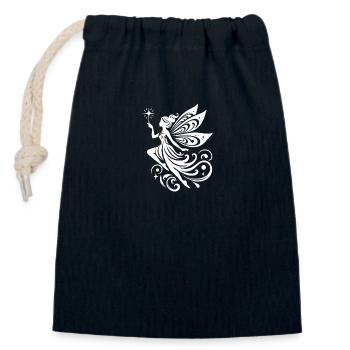 Enchanting fairy with magic wand - Closable cotton gift bag (14x20cm) - navy - Front