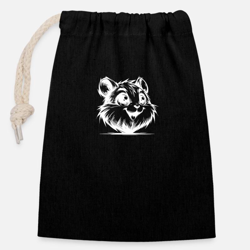 Une gentillesse de hamster joyeux à chaque coup - Sac cadeau en coton avec cordon (14 x 20 cm) - noir
