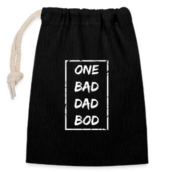 one bad dad bod - Closable cotton gift bag (14x20cm) - black - Front