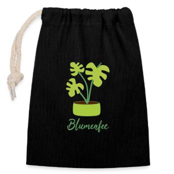 Blumenfee Blume Pflanze Gärtner Floristin Geschenk - Verschließbarer Geschenkbeutel aus Baumwolle (14x20cm) - Schwarz - Vorne
