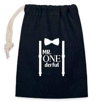 Mr. ONEderful Mr wonderful Tie Funny - Closable cotton gift bag (14x20cm) - navy - Front