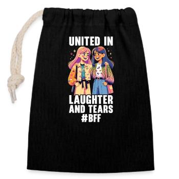 Best Friend Mother's Day Friendship BFF - Closable cotton gift bag (14x20cm) - black - Front