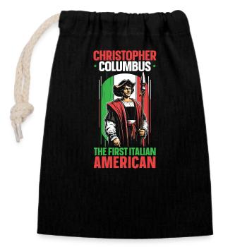 Columbus Day Amerika 1492 Usa Entdeckung - Verschließbarer Geschenkbeutel aus Baumwolle (14x20cm) - Schwarz - Vorne