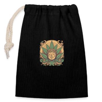 Indica Weed - Closable cotton gift bag (14x20cm) - black - Front