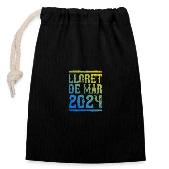 Lloret De Mar 2024 - Verschließbarer Geschenkbeutel aus Baumwolle (14x20cm) - Schwarz - Vorne