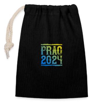 Prague 2024 - Closable cotton gift bag (14x20cm) - black - Front