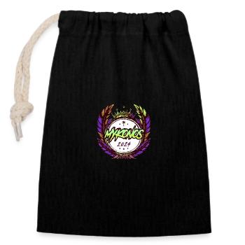 Mykonos 2024 Coloré - Sac cadeau en coton avec cordon (14 x 20 cm) - noir - Devant