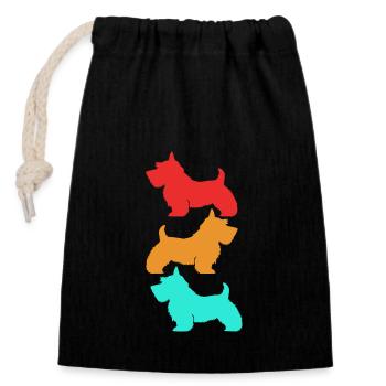 Scottish Terrier - Closable cotton gift bag (14x20cm) - black - Front