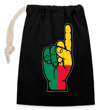 Drapeau du Bénin numéro 1 - Sac cadeau en coton avec cordon (14 x 20 cm) - noir - Devant