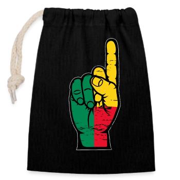 Drapeau du Bénin numéro 1 utilisé - Sac cadeau en coton avec cordon (14 x 20 cm) - noir - Devant