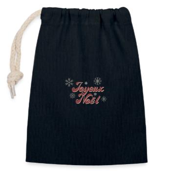 Frohe Weihnachten - Geschenk zum Schenken! - Verschließbarer Geschenkbeutel aus Baumwolle (14x20cm) - Navy - Vorne