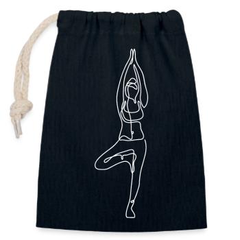 2 Yoga Vrikshasana ou l’arbre | 4ème Flamme Blanche - Sac cadeau en coton avec cordon (14 x 20 cm) - bleu marine - Devant