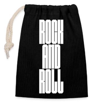 Rock and Roll  Bold Typography - Closable cotton gift bag (14x20cm) - black - Front