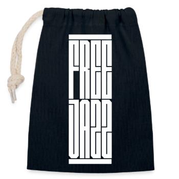 free jazz typography design. Ideal gift for modern - Closable cotton gift bag (14x20cm) - navy - Front