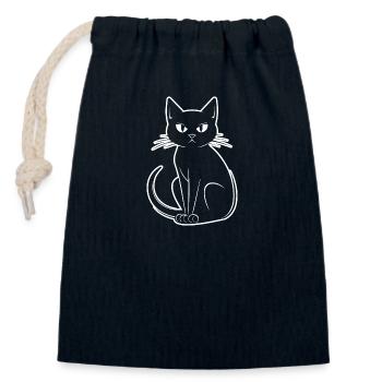 Katze Katzen Kätzchen Katzendame - Verschließbarer Geschenkbeutel aus Baumwolle (14x20cm) - Navy - Vorne